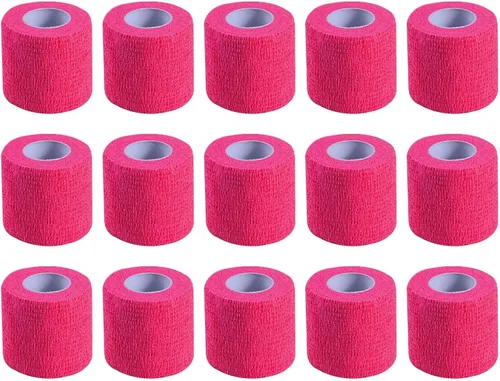 Vista 21 de KISEER Paquete de 15 rollos de vendaje autoadhesivo colorido de 1 pulgada x 5 yardas, rollos de vendaje cohesivo transpirable y cohesivo, cinta