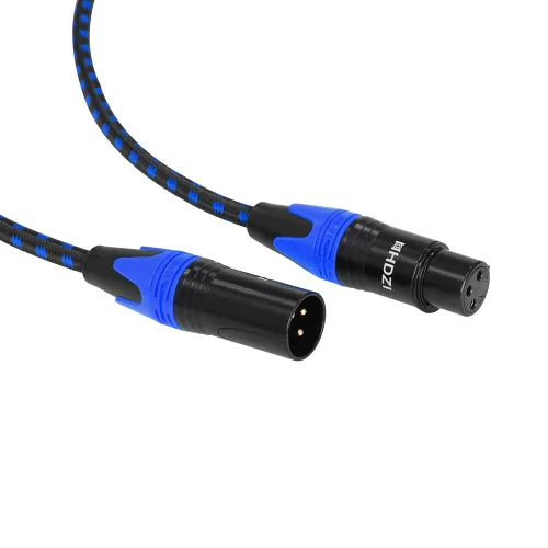 Vista 6 de Cable XLR equilibrado trenzado de nailon, cable de micrófono de audio XLR equilibrado (10 pies, rojo)