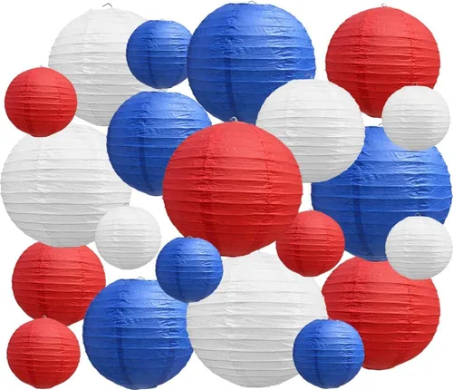 Vista 28 de BEISHIDA 10 Linternas de Papel Blancas Decorativas Chinas/Japonesas Colgantes Redondas de Papel Lámpara para Cumpleaños, Bodas, Navidad, Nupcial