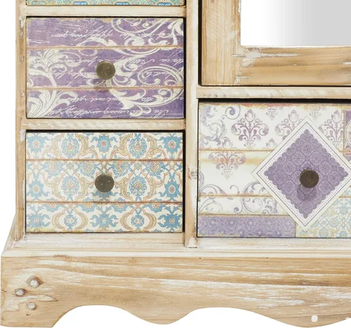 Vista 5 de Deco 79 Joyero rectangular de madera, 18 x 6 x 16 pulgadas, marrón claro