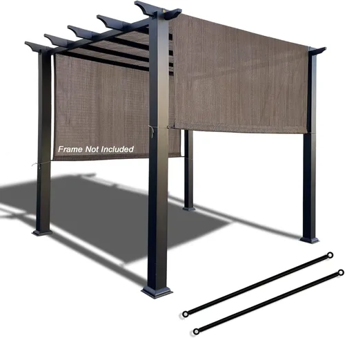 Vista 12 de Alion Home Funda universal transpirable para pérgola – Toldo de repuesto para pérgola – Cubierta de parasol ajustable para exteriores con varillas