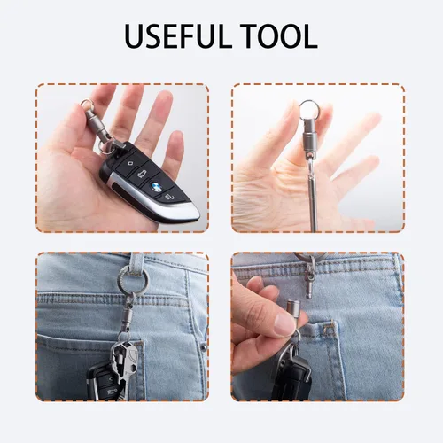 Vista 6 de Autuveen Titanium Quick Release Keychain,Detachable Key Chain Pull Apart Key Ring for Men Women,Keychain Accessorie for Purse
