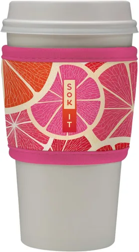 Vista 182 de Sok It HotSok Coffee & Tea - Funda de neopreno con aislamiento reutilizable (floral abstracto)