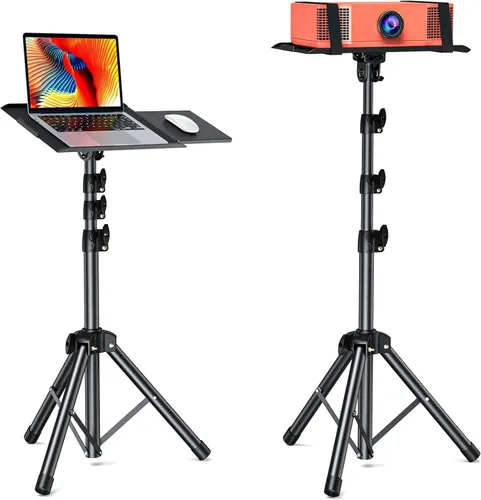 Vista 9 de AMADA Soporte para proyector, soporte para laptop con altura ajustable de 22 a 36 pulgadas, soporte de proyector resistente como bastidores de DJ