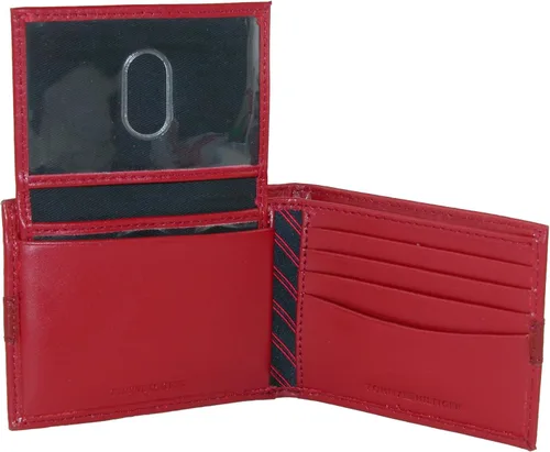 Vista 3 de Tommy Hilfiger Cartera de cuero genuino para hombre con múltiples ranuras para tarjetas