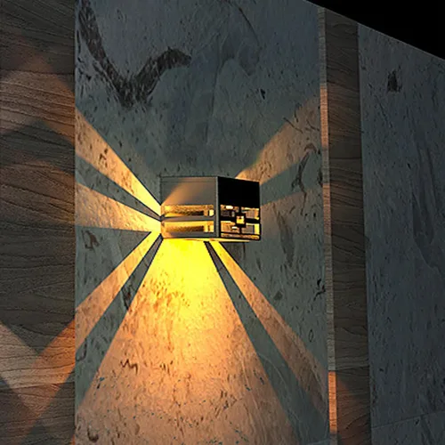 Vista 3 de Lxcom Lighting Luces solares decorativas de pared, luces solares para vallas, luces solares para exteriores, luz de cubierta, impermeable, luces