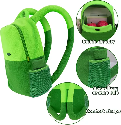 Vista 3 de DAZCOS Mochila mediana verde unisex para disfraz de cosplay, bolsa de accesorios para adultos para uso diario (verde)