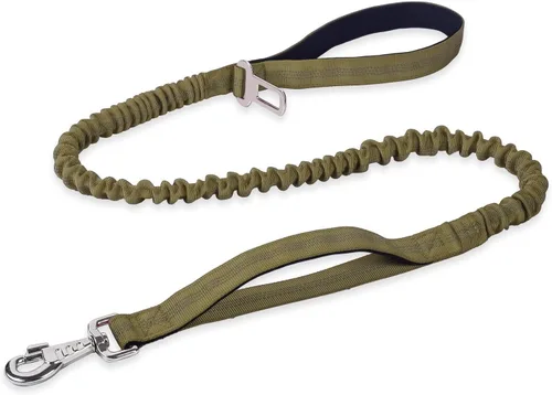 Vista 14 de BUMBIN Correa para perro de 6 pies grandes, correa elástica para perro con 2 asas, correas resistentes para perros medianos y pequeños, sin tirones