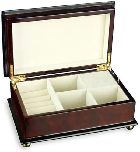 Vista 2 de The San Francisco Music Box Company Joyero de madera musical floral clásico
