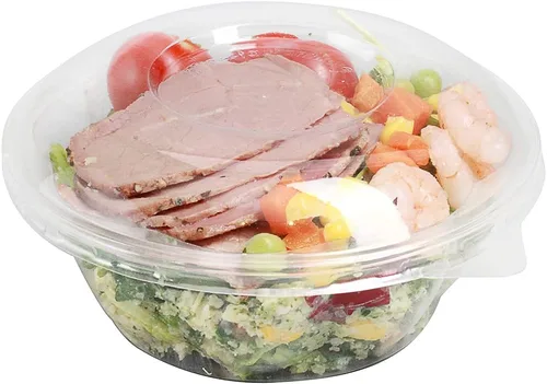 Vista 2 de Restaurantware Solo tapas: tapas Thermo Tek para ensaladeras desechables de 24 – 32 – 48 onzas, 50 tapas redondas para cuencos de delicatessen – Los