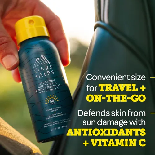 Vista 4 de Oars + Alps Spray protector solar corporal de viaje SPF 50, ligero, 1