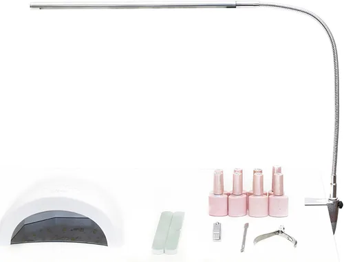 Vista 8 de Lámpara de escritorio Brokimis con abrazadera, lámpara de mesa USB LED de 8W con clip para uñas, lámpara de cuidado ocular flexible de cuello