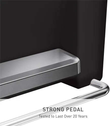 Vista 6 de Simplehuman - Cubo de basura rectangular para cocina de 45 litros / 12 galones, a pedal, con tapa de cierre suave, de plástico, color negro