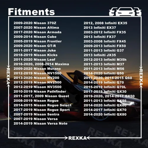 Vista 3 de Rexka 10 piezas Fender Liner Cowl Grille Parachoques Bajo Cubierta Clip de Empuje Tipo Retenedor Compatible con Nissan Infiniti 01553-05933