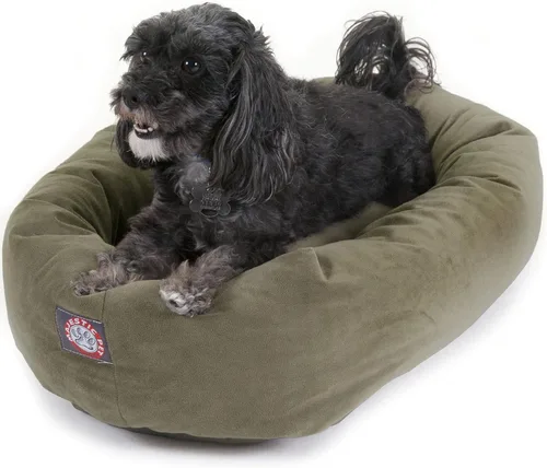 Vista 48 de Majestic Pet Cama para perros pequeños, de 24 pulgadas, mezcla de espuma viscoelástica triturada, de gamuza triturada, lavable, de 24 x 19 x 7
