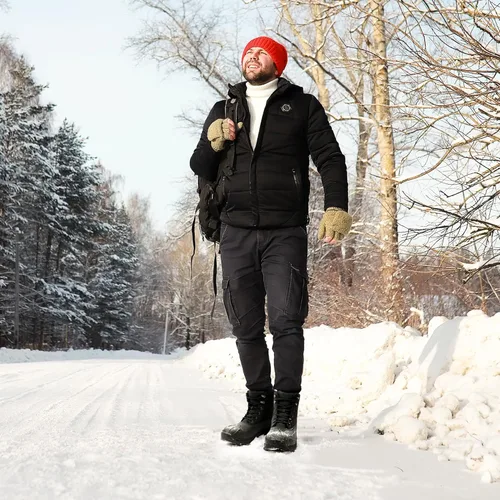 Vista 6 de NORTIV 8 Botas de invierno para hombre, impermeables, antideslizantes, resistentes al frío, botas Hikng