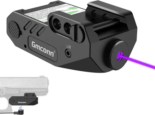 Gmconn Vista láser púrpura pistola con puerto USB magnético recargable, aluminio de bajo perfil Picatinny Mount Purple Dot Sight