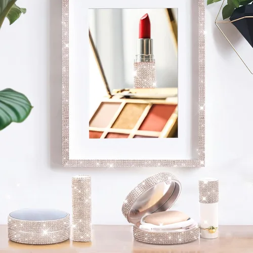 Vista 2 de GREAT&LUCKY Cinta autoadhesiva de diamantes de imitación de 9 yardas, rollo de cinta de diamantes de imitación para manualidades, teléfono y Champán