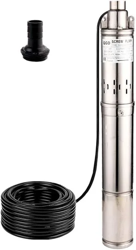 Bomba sumergible de pozo profundo 3 "OD Pipe 1" Salida 0.37KW 0.5HP 220V 60Hz Acero inoxidable Sumergible Tornillo Bombas de agua para uso
