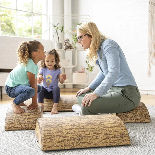 Vista 9 de ECR4Kids SoftZone - Juego de trepadores de troncos para árboles, constructores de equilibrio, chocolate, 4 piezas