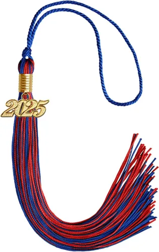 Vista 173 de Endea Graduation - Borla de doble color mixto con fecha dorada (negro/dorado antiguo, 2021)