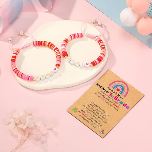 Vista 5 de UNGENT THEM Regalos para el primer día de clases para mamá y yo pulseras de regreso a clases