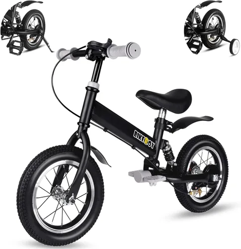 Balance Bike 2 in 1,The Dual Use of a Kids Balance Bike and Kids Bike,12 14 Inches for 2-6 Years Old,with Shock Absorbers, Fenders, Pedals,