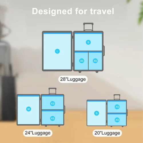 Vista 3 de Bolsas de vacío para viajes con bomba de mano, bolsas de viaje al vacío para equipaje, bolsas de sellado al vacío para ropa, bolsas