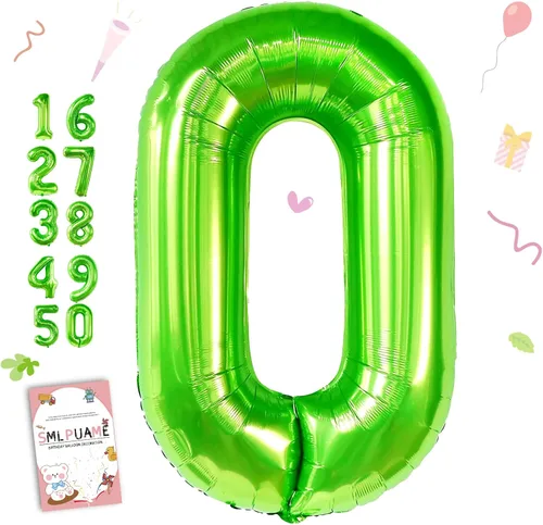 Vista 146 de Smlpuame - Globos grandes de 40 pulgadas de números del 0 al 9, globos numéricos para decoración de fiesta de cumpleaños, globos de helio