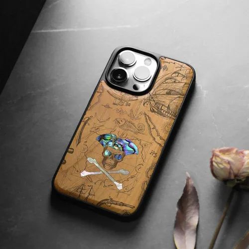 Vista 4 de Carveit Funda protectora de madera de diseñador para iPhone 13 Pro (grabado de madera e incrustaciones de carcasa), funda de madera compatible