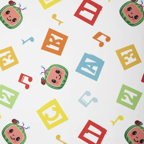 Vista 3 de CoComelon Juego de sábanas, se adapta a cama infantil o colchón de cuna, sábana bajera y funda de almohada, color blanco + verde