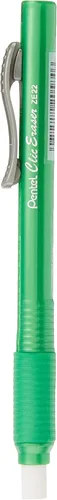 Vista 2 de Pentel Clic - Empuñadura de borrador, borrador retráctil, barril verde claro, caja de 12 unidades (ZE22K)