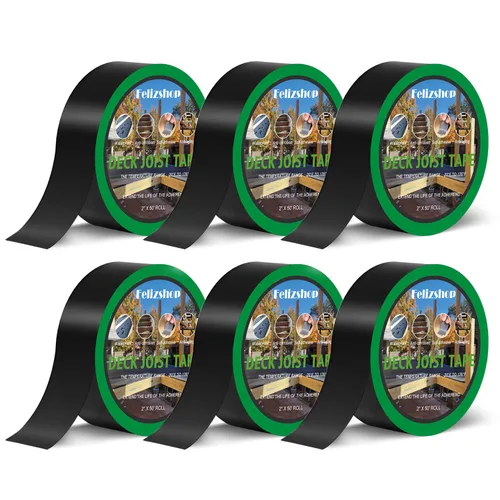 Vista 10 de Cinta de vigueta de cubierta de 2 x 50 pies, cinta adhesiva de butilo para cubierta, impermeable y resistente a la intemperie, cinta intermitente