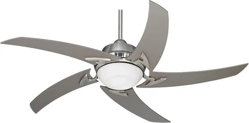 Vista 6 de Casa Vieja Ventilador de techo Capri de níquel cepillado con luz de 52 pulgadas Silver White Opal Glass for Living Kitchen House Bedroom Family