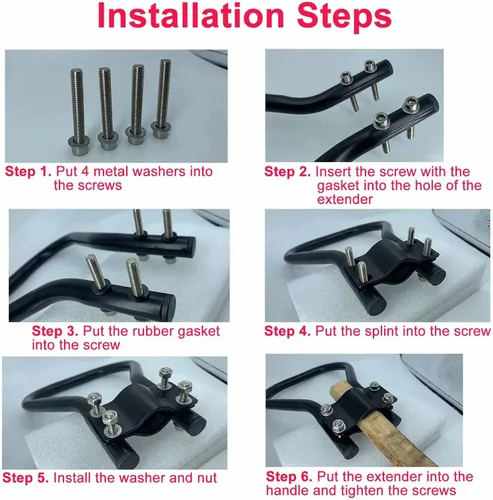 Vista 6 de Extensor de mango reclinable de gran tamaño, accesorios de repuesto, agarre ergonómico curvo, ajuste seguro para manijas reclinables de silla fácil