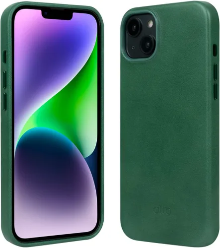 Vista 9 de alto Funda de cuero compatible con iPhone 15 Plus y 14 Plus, serie original, funda protectora de cuero italiano (6.7 pulgadas, marrón)