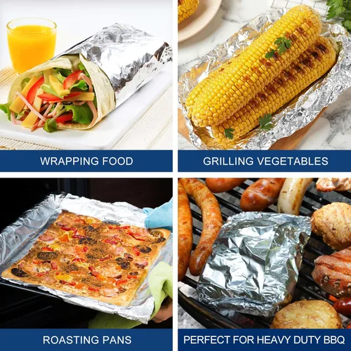 Vista 4 de Rollo de papel de aluminio resistente para alimentos de 18 pulgadas 500 pies de papel de aluminio resistente seguro para alimentos