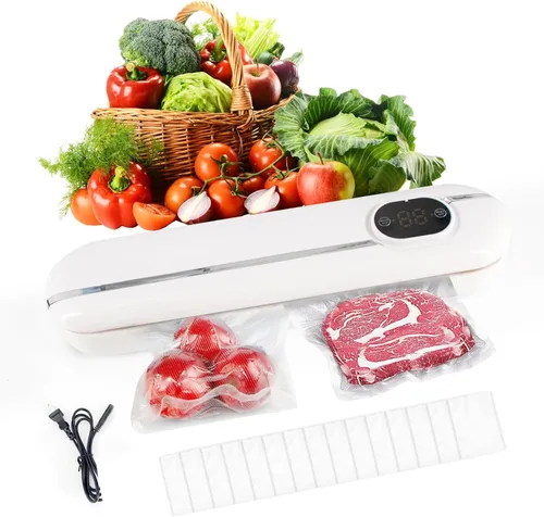 Sellador al vacío, Máquina selladora al vacío de alimentos, Máquina selladora al vacío, Sellado individual/sellado al vacío dos modos, Con pantalla