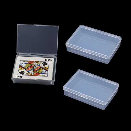 Estuche de cartas de juego de 3 piezas de plástico vacío, organizador de almacenamiento cerrado para tarjetas estándar de 3.5 x 2.5 pulgadas, tamaño