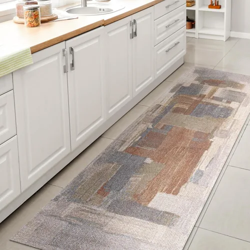 Vista 18 de JONATHAN Y Alfombra de pasillo lavable a máquina color crema/multi, abstracto de algas, glamuroso y botánico, 2X8 pies, para sala de estar