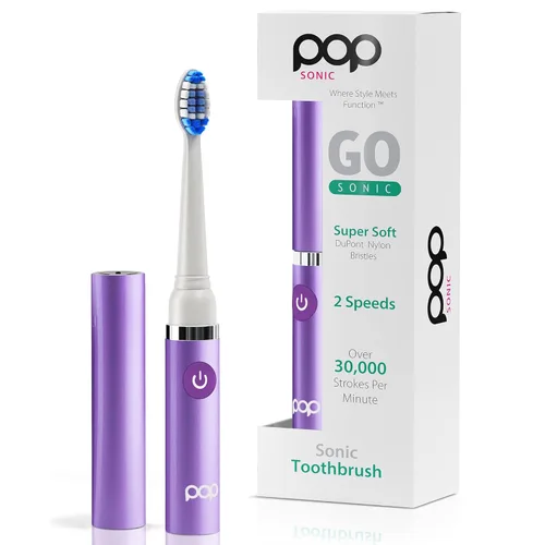 Vista 38 de Cepillo de dientes eléctrico Pop Sonic (negro) - Cepillos de dientes de viaje con batería AAA Cepillos de dientes eléctricos para niños con 2