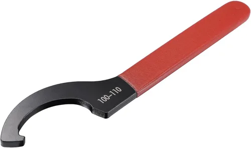 Vista 6 de uxcell Llave inglesa de gancho C portabrocas para tuerca redonda de 1.496-1.654 in, con mango antideslizante rojo