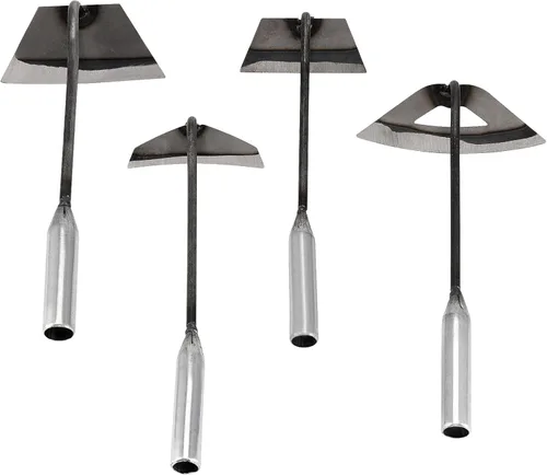 Vista 7 de 2 piezas de azada Mattock resistente, selección de mano de jardinería con mango de goma de absorción de impactos de 15 pulgadas y cabeza forjada