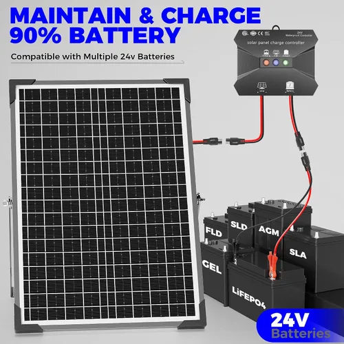 Vista 5 de Voltset Kit de cargador de batería de panel solar de 30W 24V
