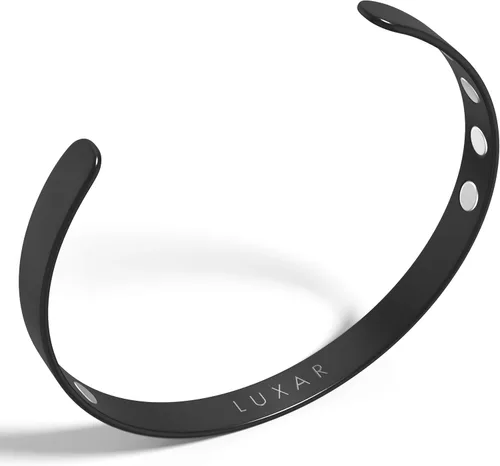 LUXAR Pulsera de terapia magnética para hombre y mujer | titanio sólido o cobre sólido | sofisticado brazalete de titanio sólido con imanes de