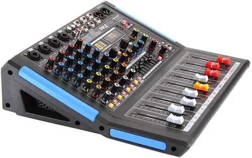 Pyle - Mezclador de audio de estudio Bluetooth de 4 canales - Interfaz controladora de sonido DJ con unidad USB para entrada de grabación de PC,
