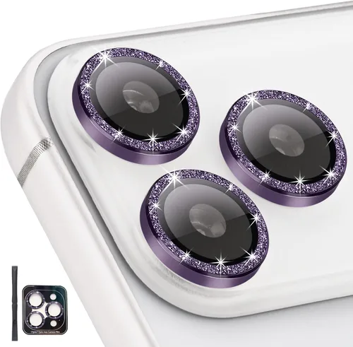 Vista 20 de Protector de Lente de Cámara para iPhone 17 Pro/17 Pro Max, Protector de Cámara de Vidrio Templado Individual con Bandeja de Instalación Compatible