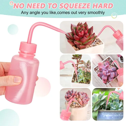 Vista 5 de Valchoose 150 ml Botellas de lavado rosadas de presión 5.1 oz Mini Profesional, Botella de agua para extensiones de pestañas, fácil de llevar