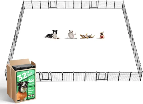 Vista 86 de FXW Rollick Unleashed Corral para Perros para Interiores, Patio, Campamento RV, 24 pulgadas 8 Paneles para Perros Pequeños y Cachorros, Negro