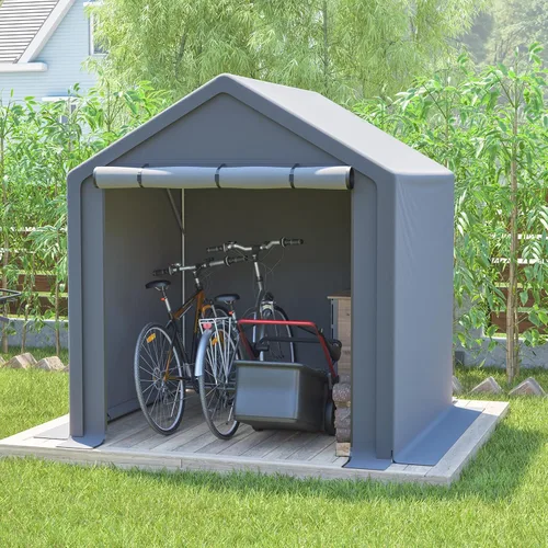 Tienda de campaña de almacenamiento de 6 x 6 pies con puertas enrollables, cobertizo de refugio portátil al aire libre, carpa de garaje, cochera,
